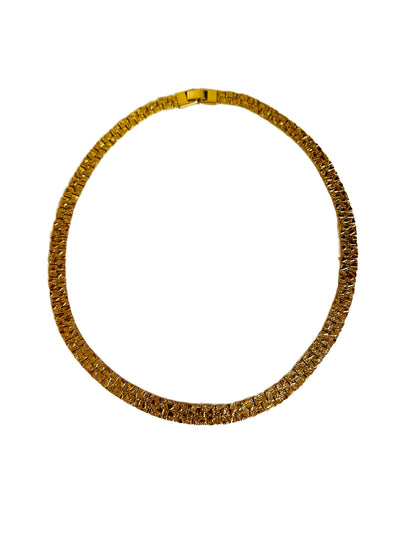 Gold Nugget Flat Chain Necklace