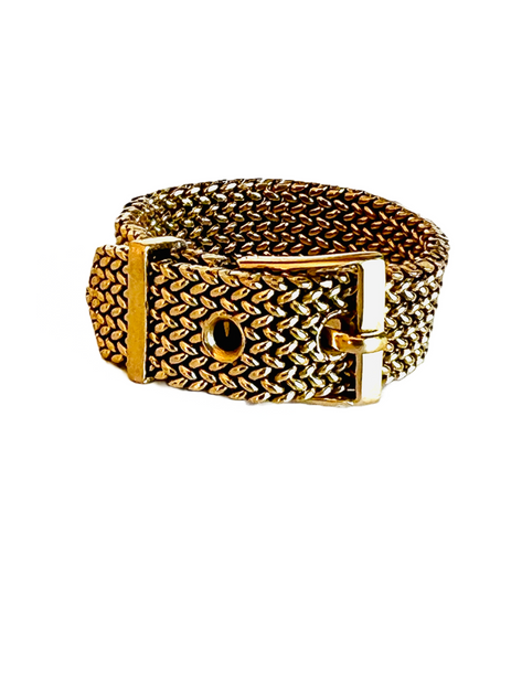 1940's Retro 18k Gold Mesh Buckle Ring – Mon Tigre