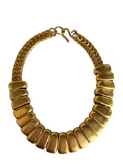 Vintage Heavy Gold Choker Slider Necklace