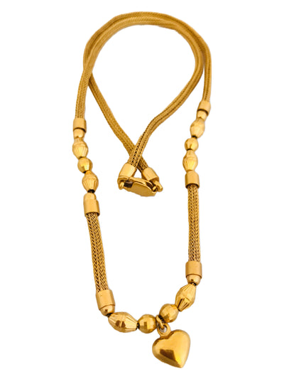 22k Indian Heart Bead Mesh Necklace