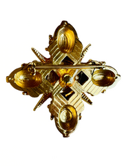 Black Gold Maltese Cross Brooch