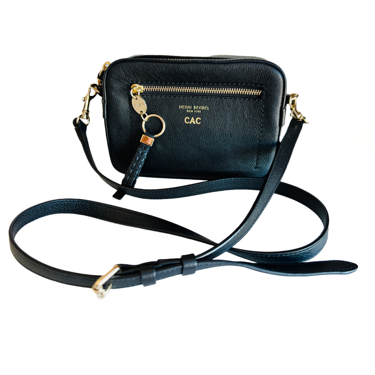 Black Leather Crossbody Handbag