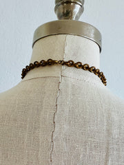 1960's Heavy Russian Gold Chain Tassel Bib Necklace