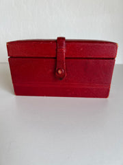 1920's Lalique Coty Voyage Perfume Set & Red Leather Case