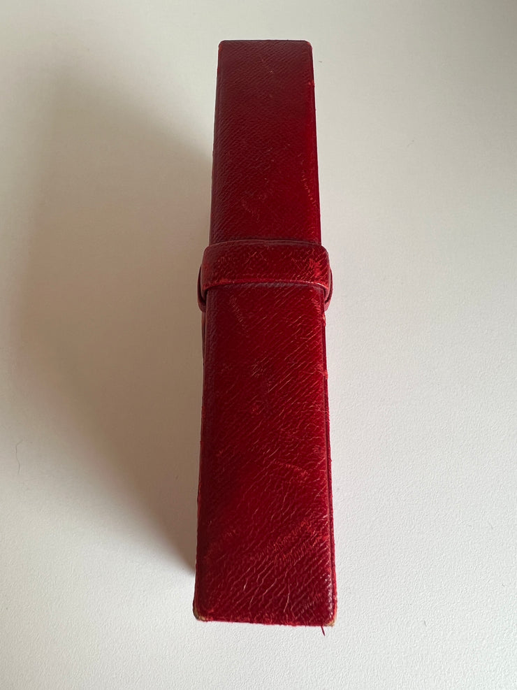 1920's Lalique Coty Voyage Perfume Set & Red Leather Case