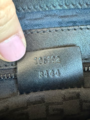 Black Leather Handbag Wood Top Handle