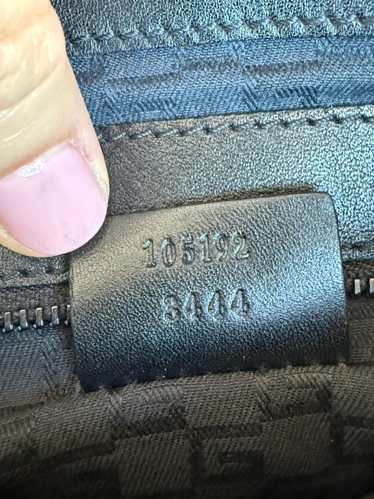 Black Leather Handbag Wood Top Handle