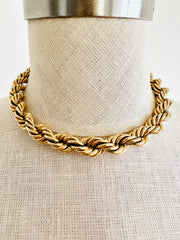 12K GF Thick Gold Rope Chain Necklace