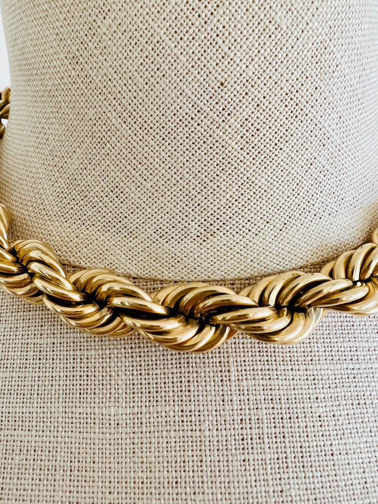 12K GF Thick Gold Rope Chain Necklace