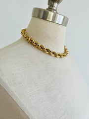 12K GF Thick Gold Rope Chain Necklace