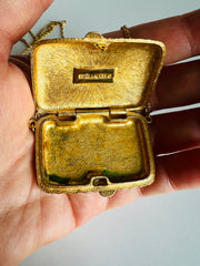 Youth Dew Solid Perfume Love Note Locket Compact Necklace