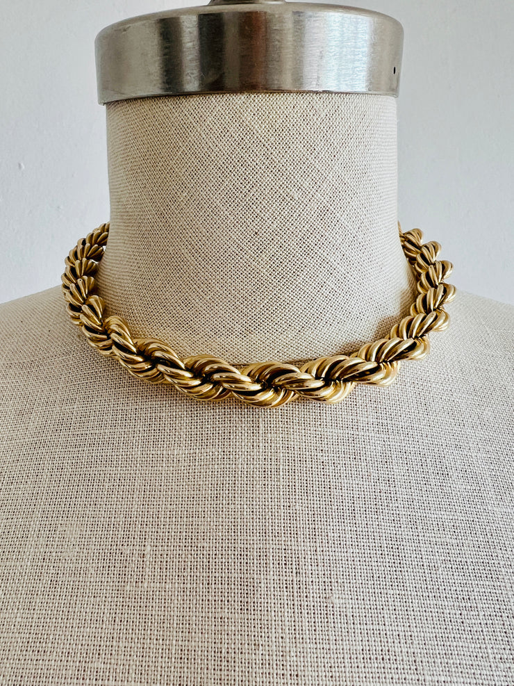 12K GF Thick Gold Rope Chain Necklace