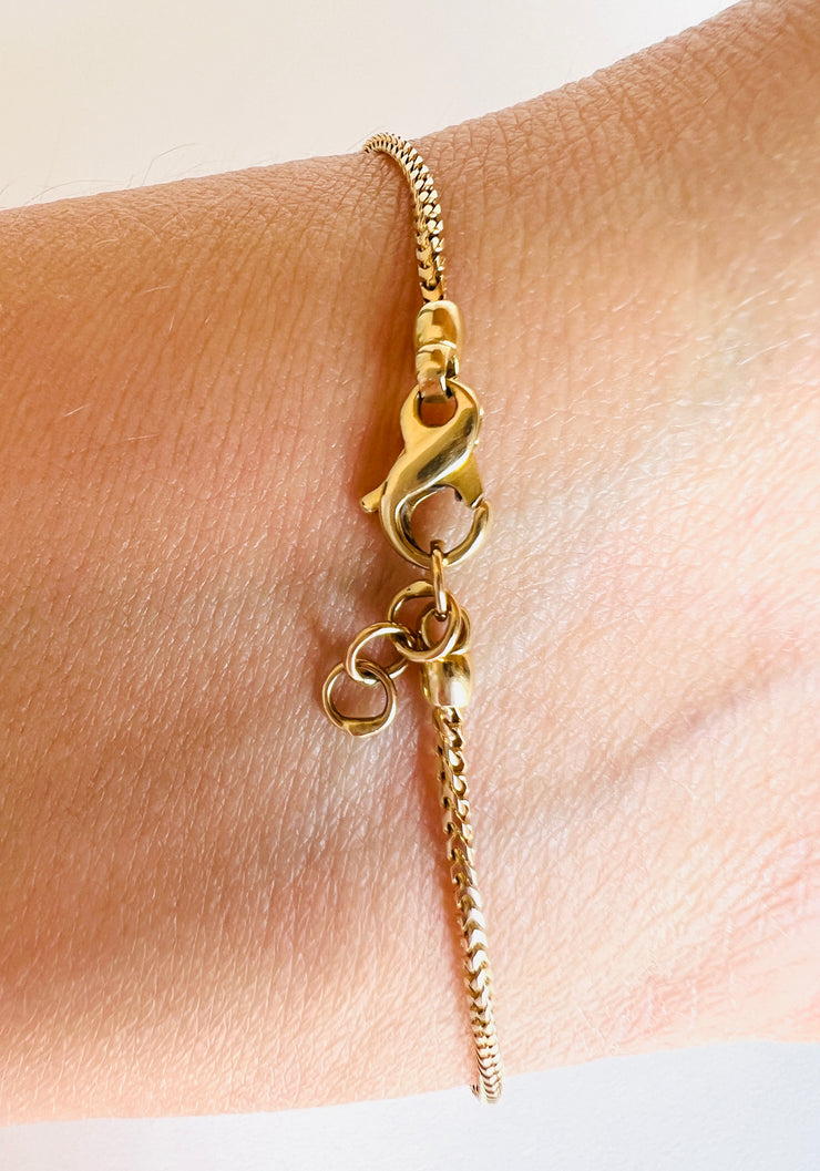 14k Gold Heart ID Bracelet