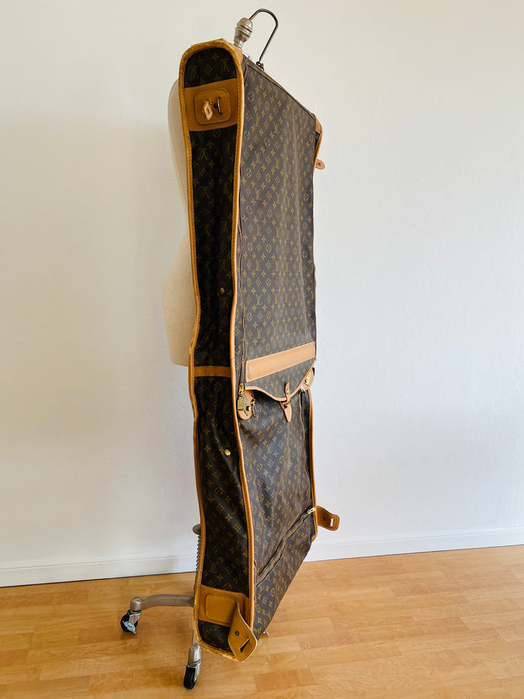 Monogram Fold Over Garment Luggage Travel Bag