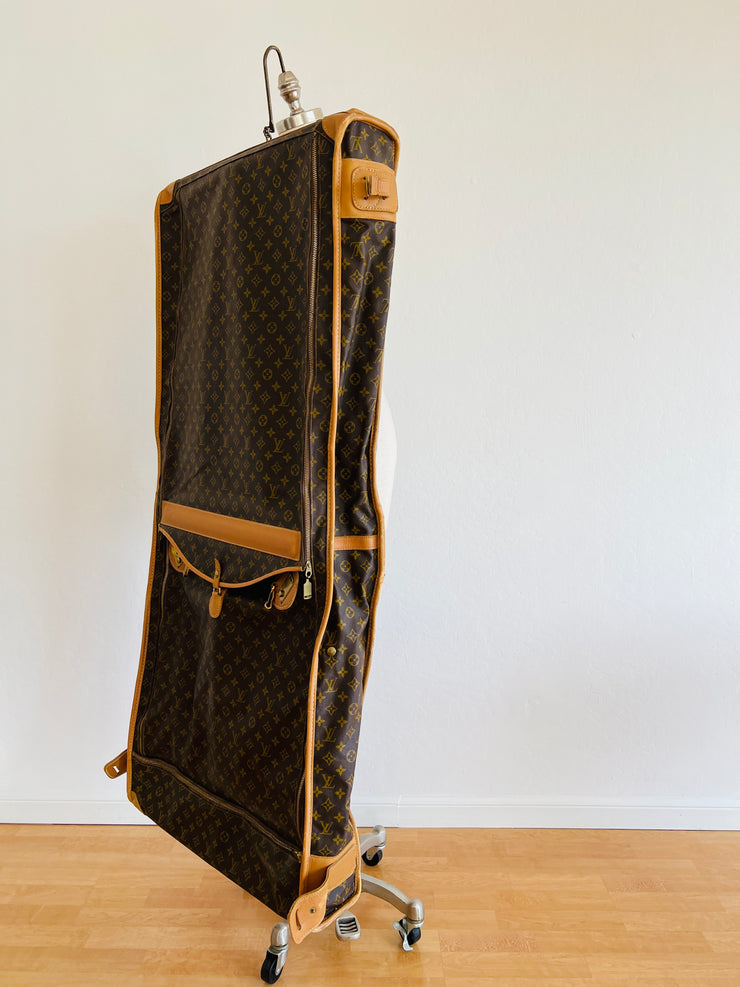 Monogram Fold Over Garment Luggage Travel Bag