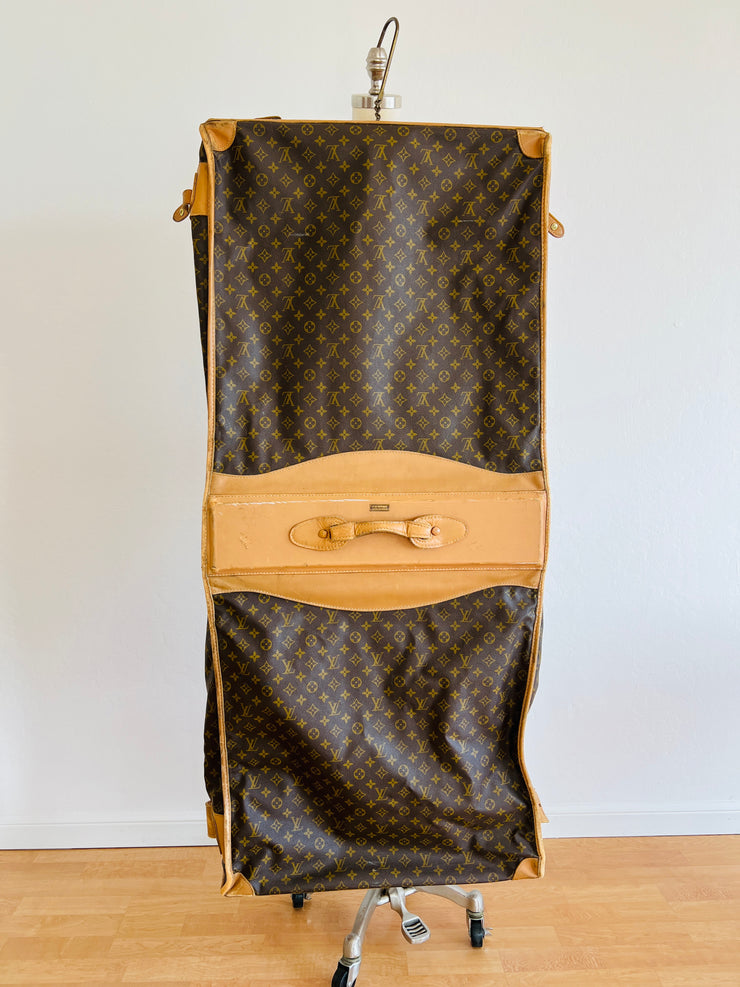 Monogram Fold Over Garment Luggage Travel Bag