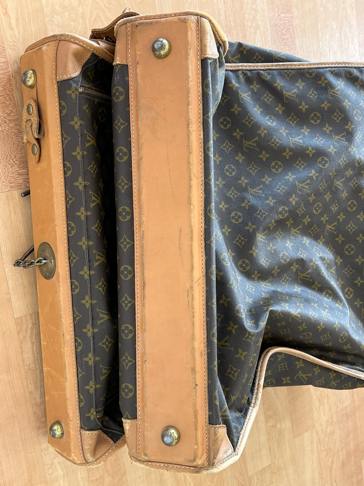 Monogram Fold Over Garment Luggage Travel Bag