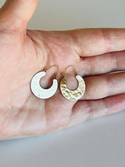 14K Hammered Hoop Earrings