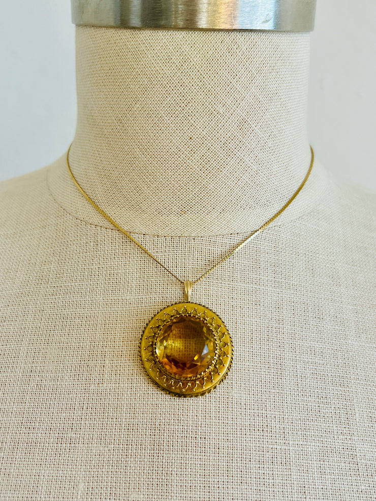 14k Citrine Pendant