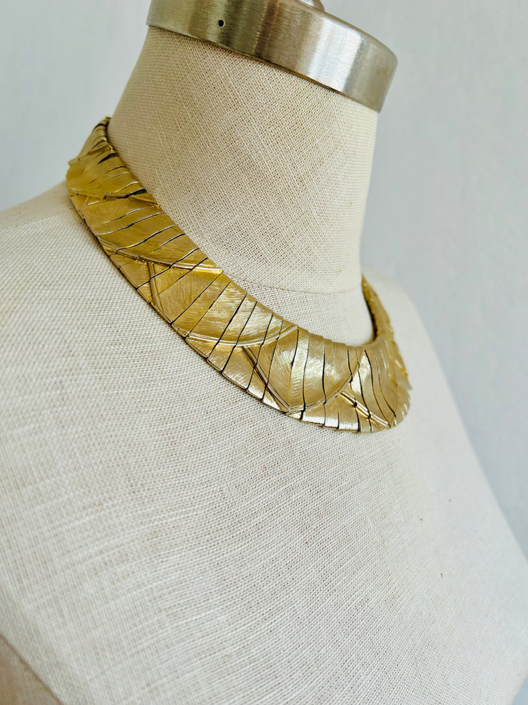 Egyptian Revival Gold Collar Necklace