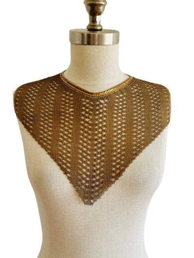 Chainmail Gold Mesh Bib Shoulder Necklace