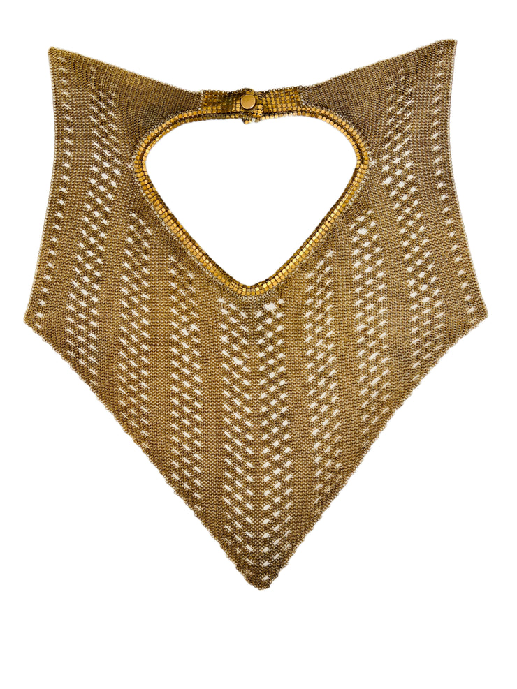 Chainmail Gold Mesh Bib Shoulder Necklace