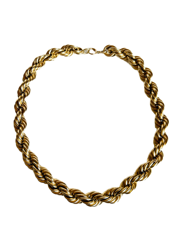 12K GF Thick Gold Rope Chain Necklace