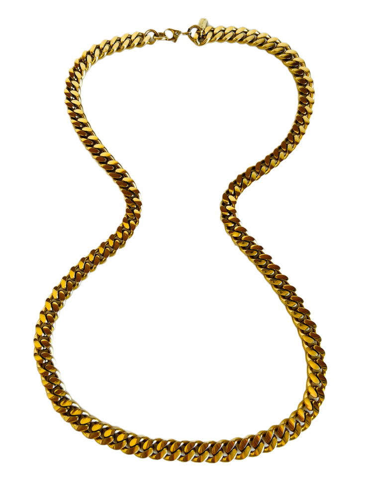 Thick Gold Curb Chain Necklace