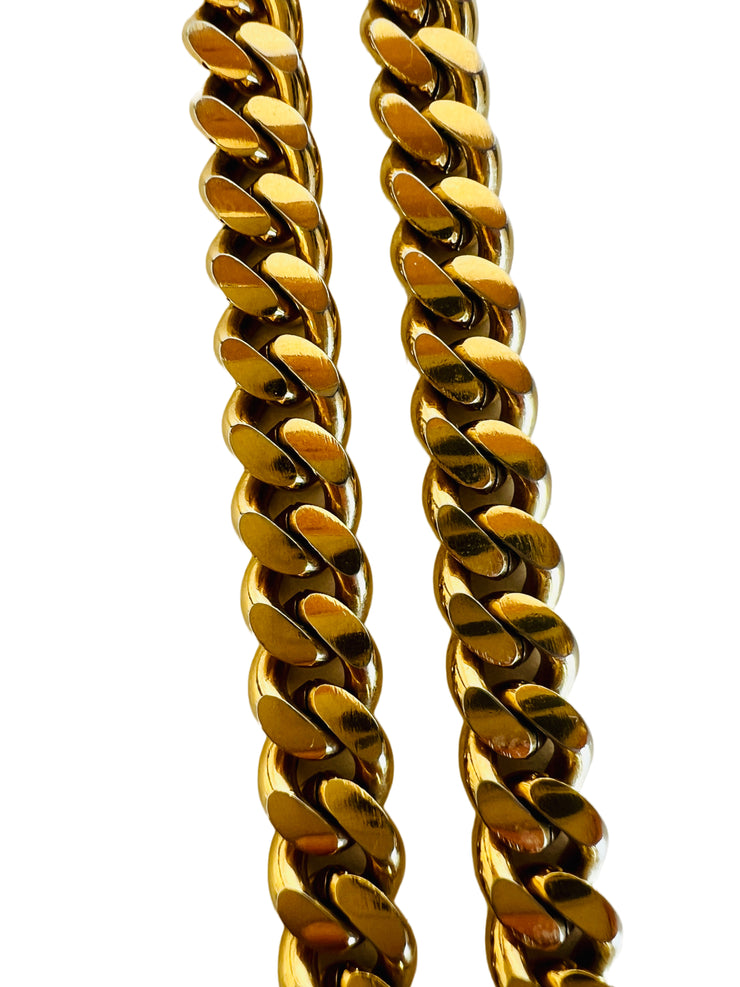 Thick Gold Curb Chain Necklace