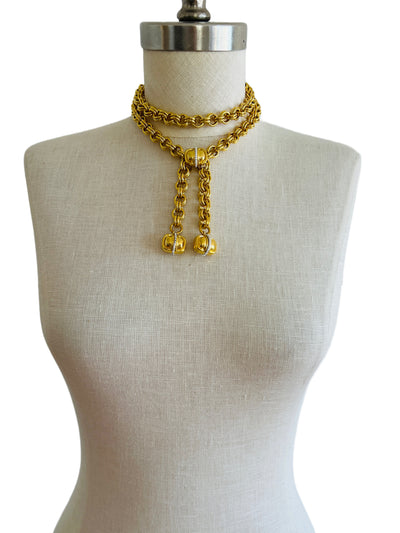 Heavy Gold Chain Tassel Necklace Belt