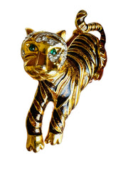 Enamel Tiger Brooch