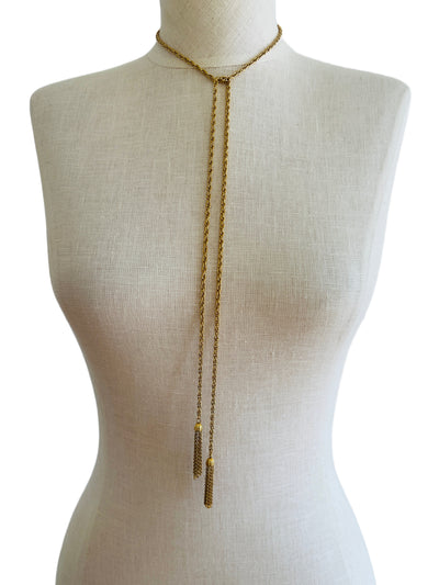 Gold Rope Chain Tassel Necklace