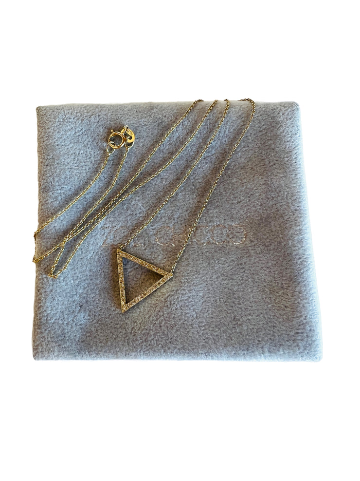 14k Diamond Triangle Pendant Necklace