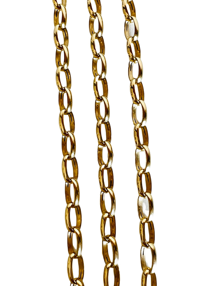 14k Oval Cable Chain Choker Necklace