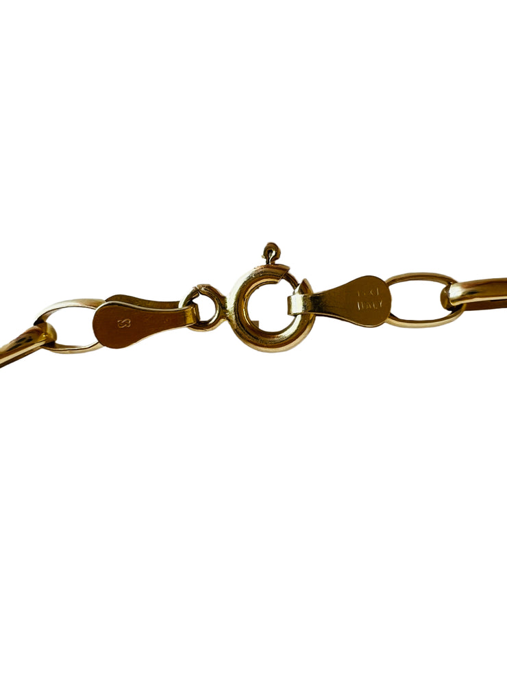 14k Oval Cable Chain Choker Necklace