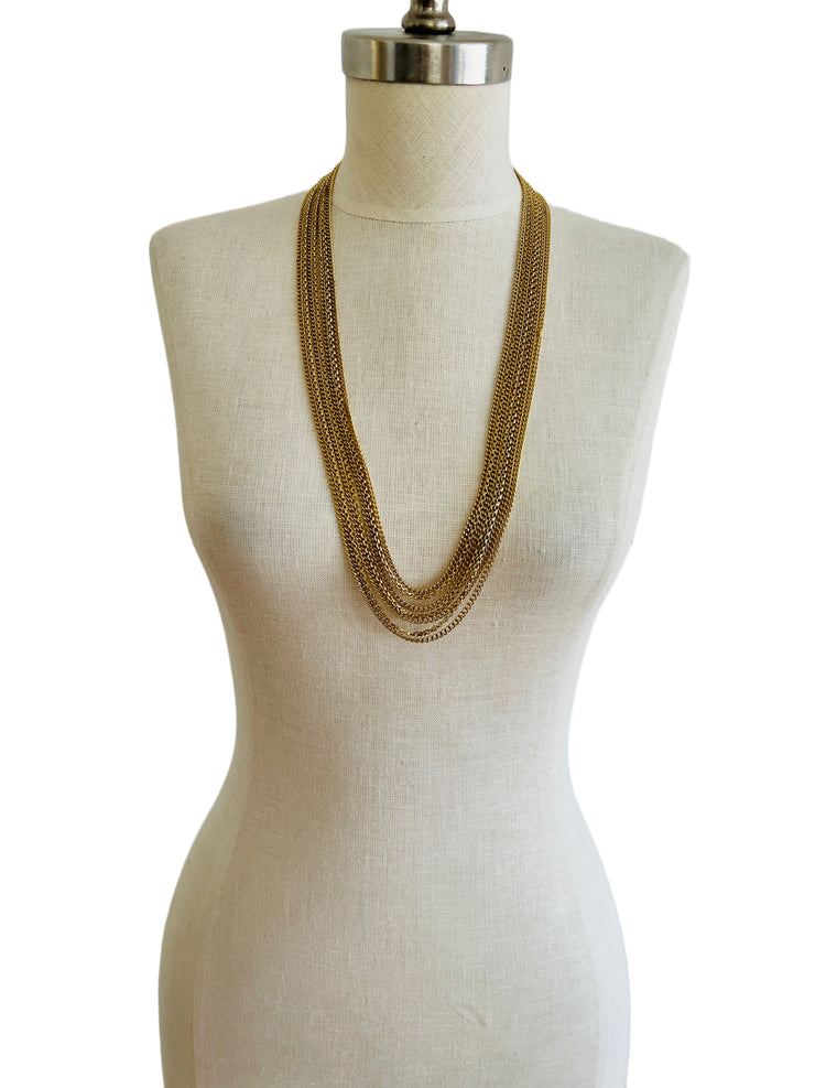 Multi Cable Chain Tiered Necklace