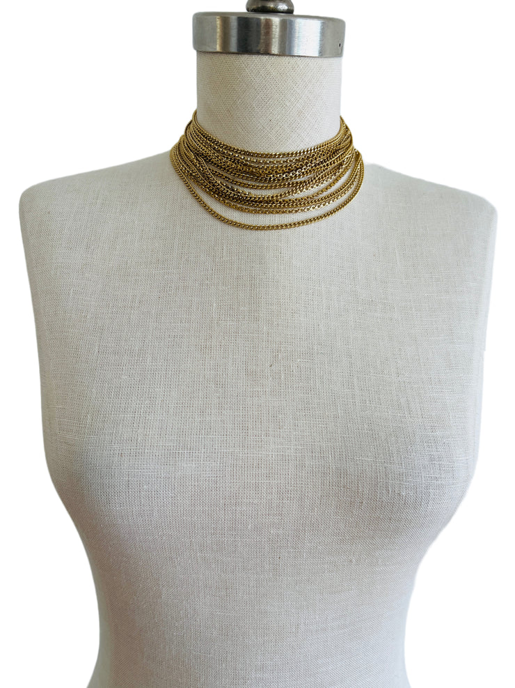 Multi Cable Chain Tiered Necklace