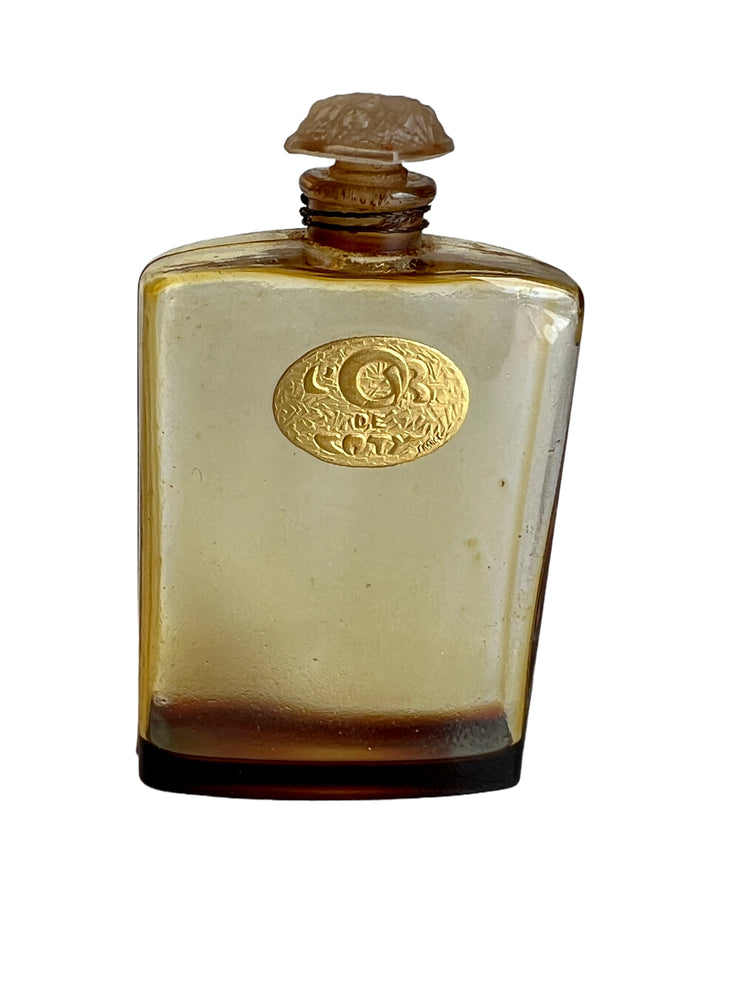 1920's Lalique Coty Voyage Perfume Set & Red Leather Case