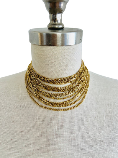 Multi Cable Chain Tiered Necklace