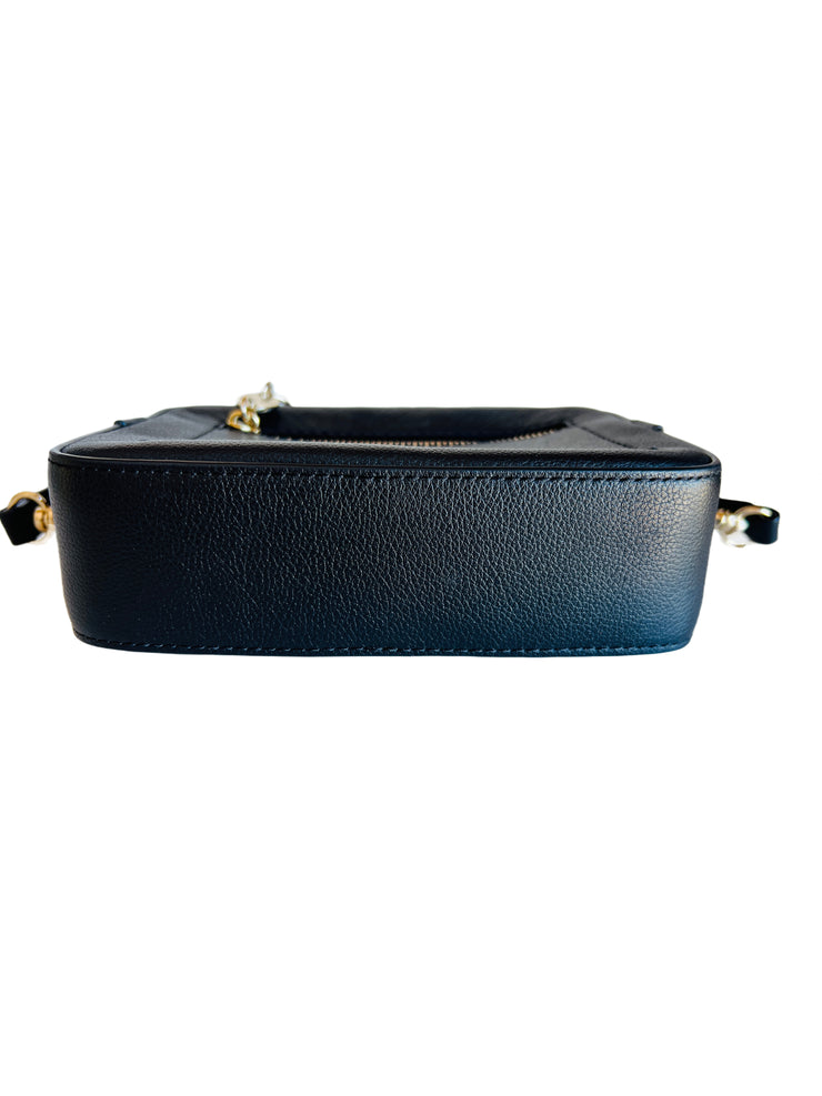 Black Leather Crossbody Handbag