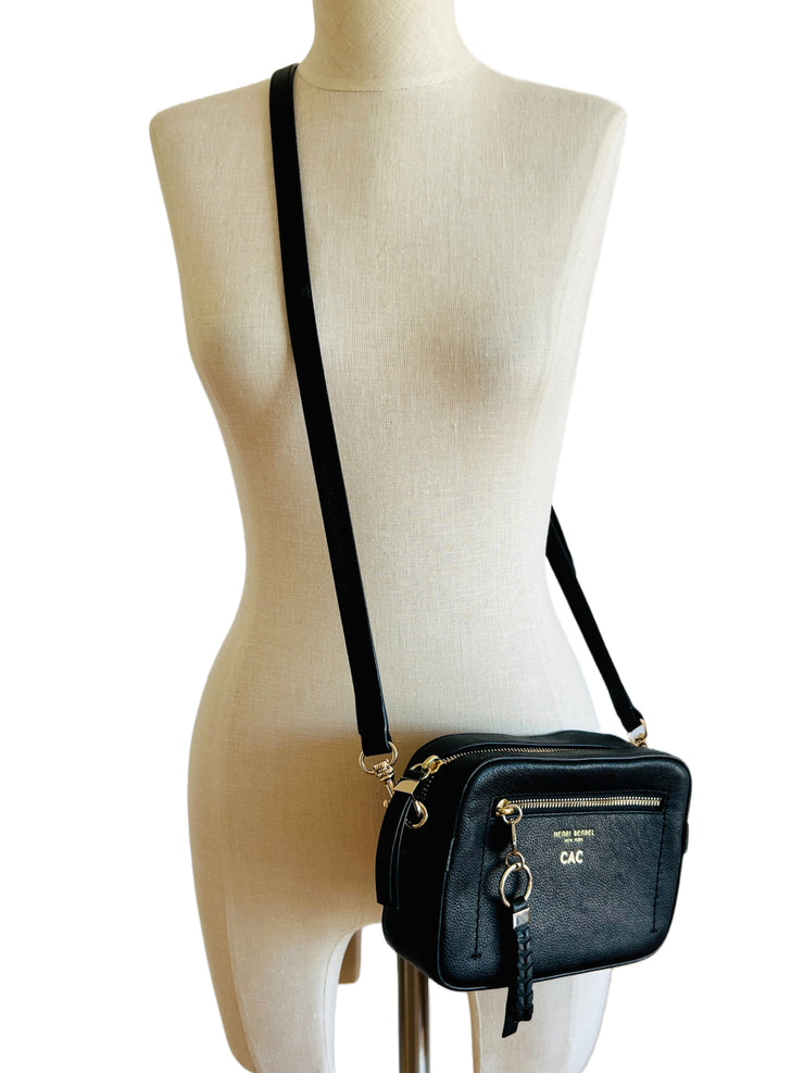 Black Leather Crossbody Handbag