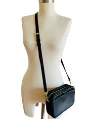 Black Leather Crossbody Handbag