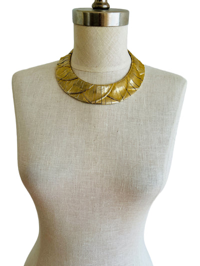 Egyptian Revival Gold Collar Necklace