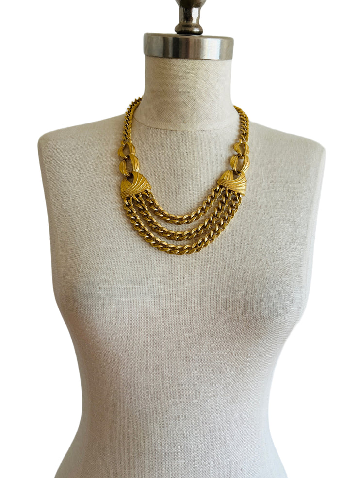 Layered Cable Curb Chain Necklace