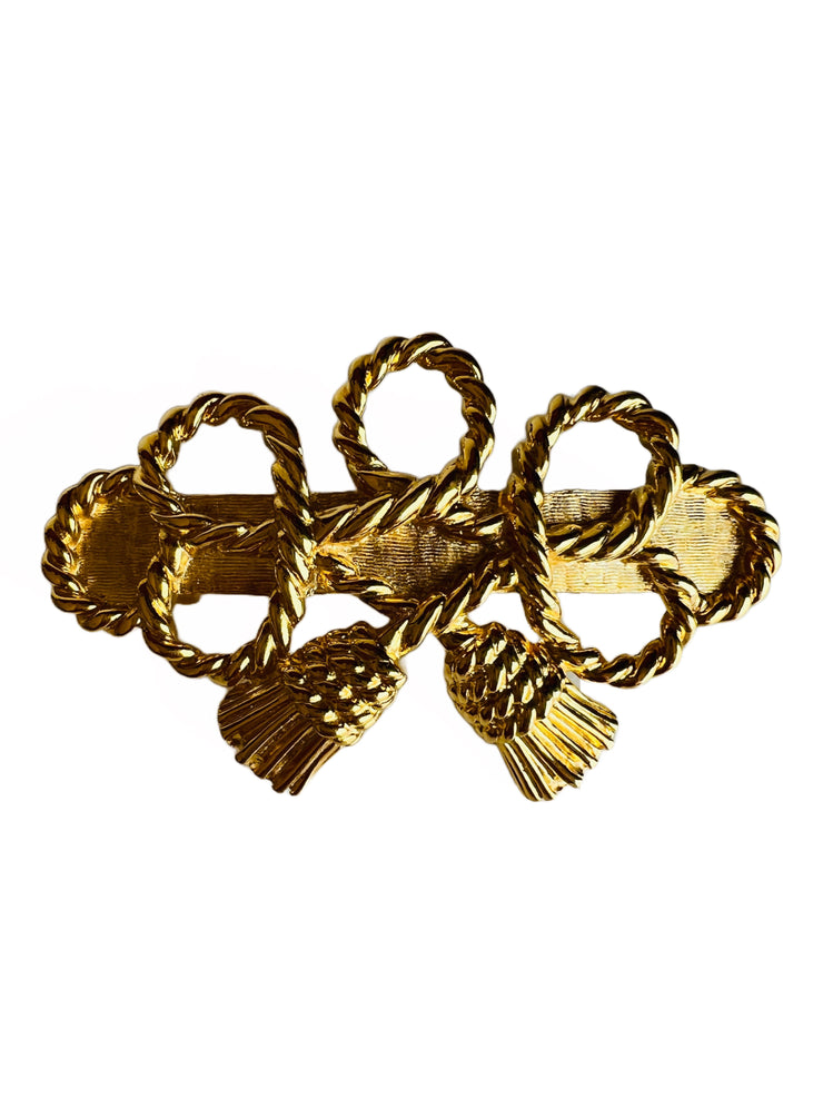 Classic Gold Rope Tassel Brooch & Barrette