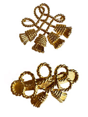 Classic Gold Rope Tassel Brooch & Barrette