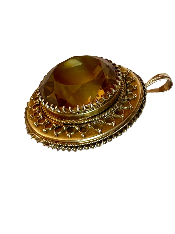 14k Citrine Pendant