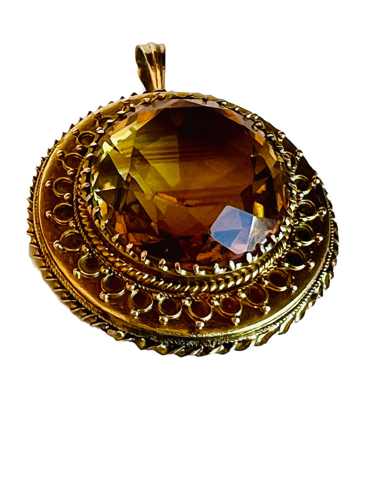 14k Citrine Pendant