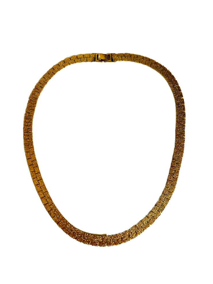 Gold Nugget Flat Chain Necklace
