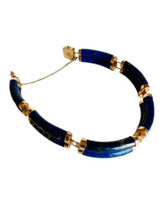 14k Gold Lapis Lazuli Good Fortune Bracelet